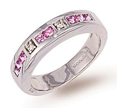Ampalian Jewellery Pink Sapphire Diamond Ring (453)