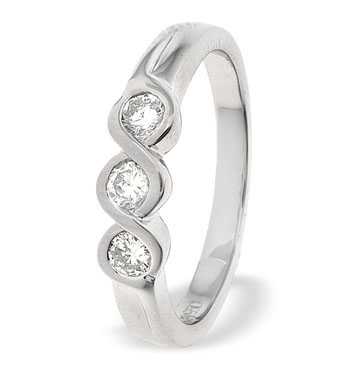 Ampalian Jewellery Platinum Diamond Trilogy Engagement Ring (094)
