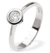 Ampalian Jewellery White Gold Bezel Set Diamond Engagement Ring