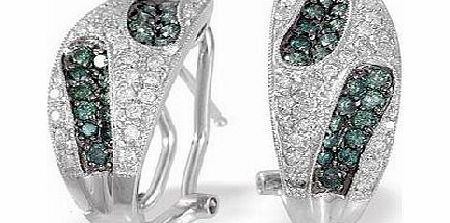 Ampalian Jewellery White Gold Diamond Blue Diamond Earrings (867)