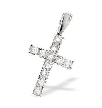 White Gold Diamond Cross (304)