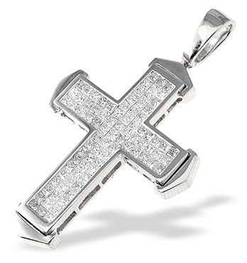 White Gold Diamond Cross (313)