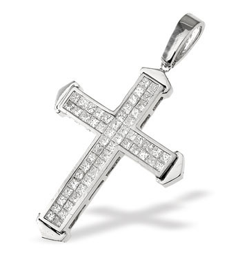 White Gold Diamond Cross (317)