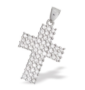 White Gold Diamond Cross (327)