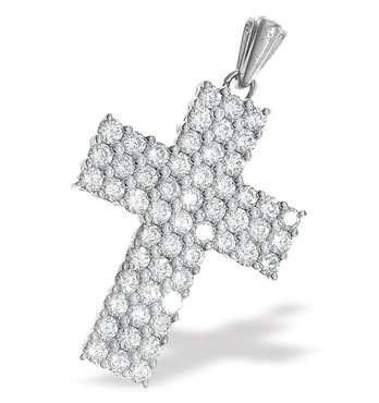 White Gold Diamond Cross (328)