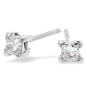 White Gold Diamond Earrings (103)