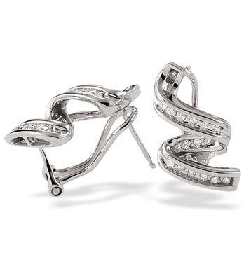 White Gold Diamond Earrings (610)