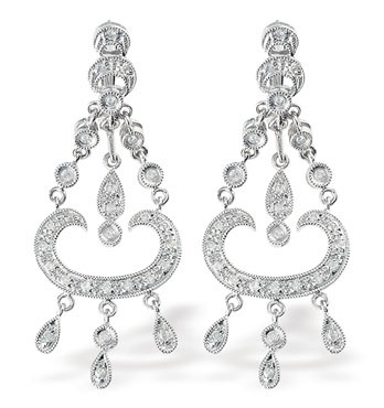 White Gold Diamond Earrings (833)