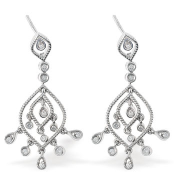 White Gold Diamond Earrings (911)
