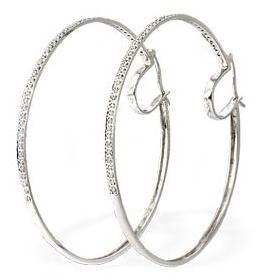White Gold Diamond Hoop Earrings (256)