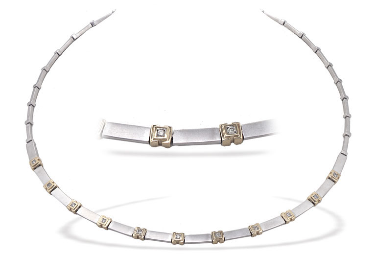 White Gold Diamond Necklace (085)