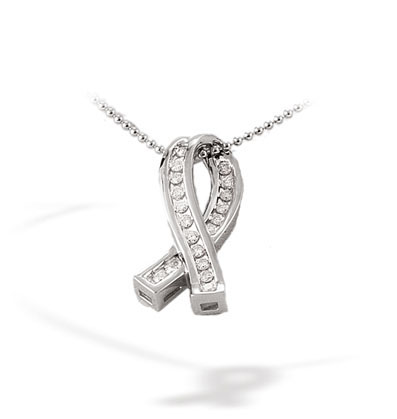 White Gold Diamond Pendant & Chain (109)