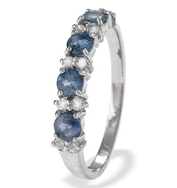 White Gold Diamond Sapphire Ring (786)