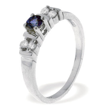 White Gold Diamond Sapphire Ring (920)
