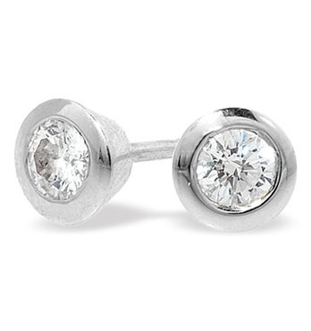 White Gold Diamond Stud Earrings (056)