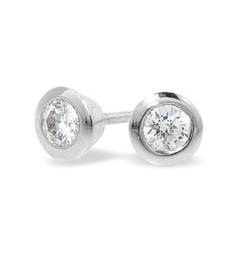 White Gold Diamond Stud Earrings (083)