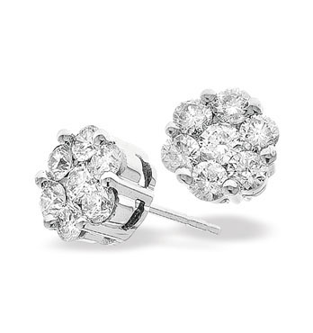 White Gold Diamond Stud Earrings (157)