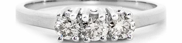 Ampalian Jewellery White Gold Diamond Trilogy Ring (075)