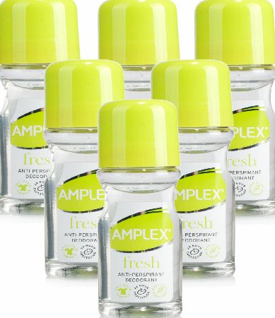 Amplex Antiperspirant Roll On Refresh 6 Pack