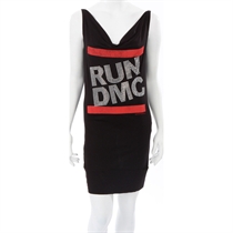 amplified Black Run DMC Cowl Neck Dress