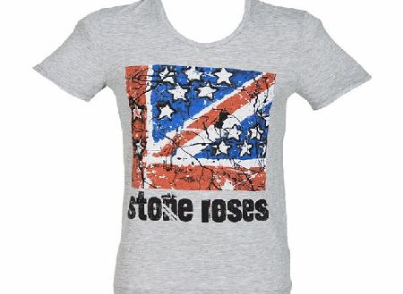Mens Grey Stone Roses Scoop Neck T-Shirt