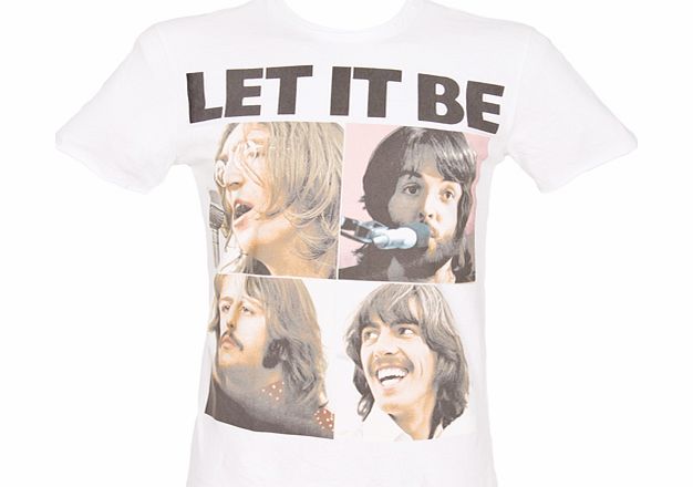 Mens White Let It Be Beatles T-Shirt from