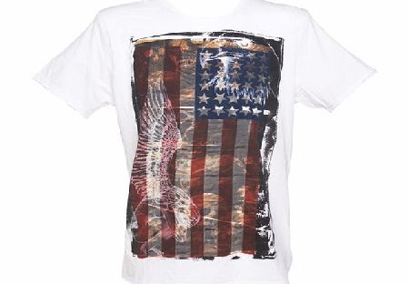 Mens American Angel Off White T-Shirt from