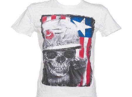 Mens War Is Hell Off White T-Shirt from