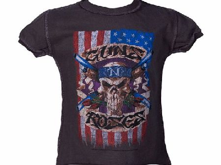 Kids Charcoal Guns N Roses Flag T-Shirt from