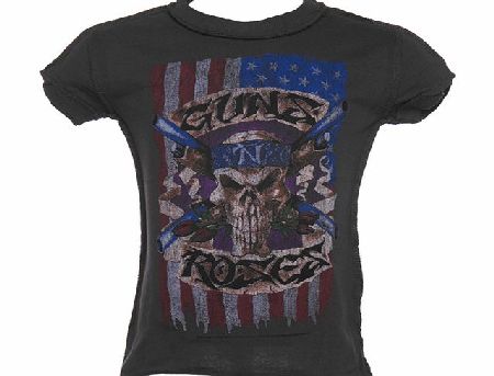 Kids Guns N Roses US Flag Charcoal T-Shirt from