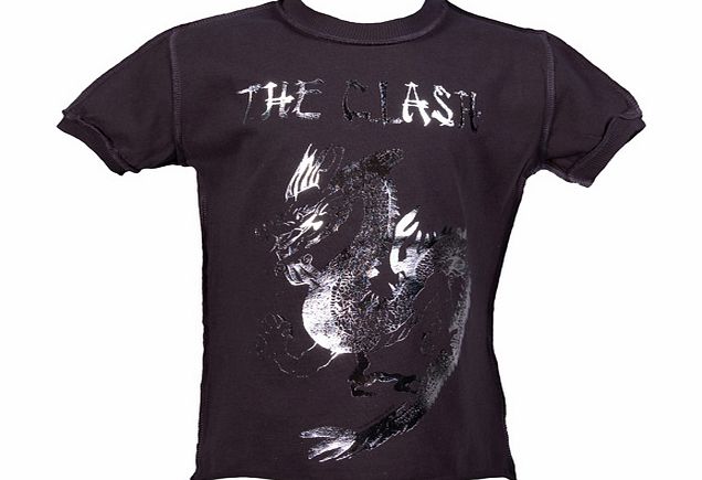 Kids The Clash Foil Print Charcoal T-Shirt from