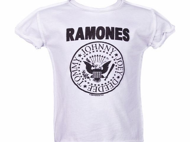 Kids White Ramones Logo T-Shirt from Amplified