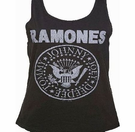 Ladies Charcoal Ramones Logo Vest from Amplified