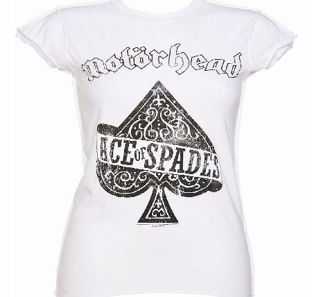 Ladies White Motorhead Ace Of Spades T-Shirt