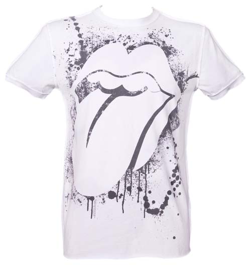 Amplified Mens White Rolling Stones Graffiti T-Shirt