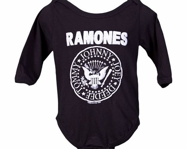 Kids Charcoal Ramones Logo Babygrow from Amplified