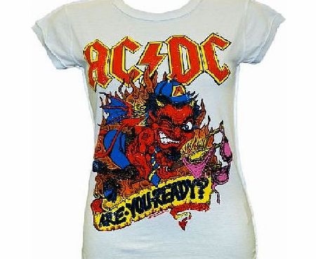 Amplified Vintage Ladies AC/DC Are You Ready White T-Shirt from Amplified Vintage