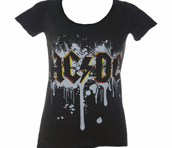 Amplified Vintage Ladies AC/DC Graffiti Charcoal T-Shirt from