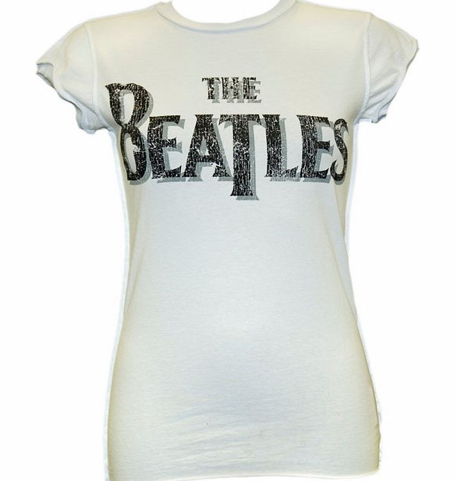 Amplified Vintage Ladies Beatles Logo White T-Shirt from Amplified Vintage