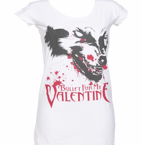 Amplified Vintage Ladies Bullet For My Valentine Wolf White