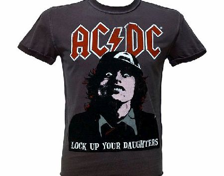 Amplified Vintage Men` AC/DC Lock Up Your Daughters Charcoal T-Shirt from Amplified Vintage