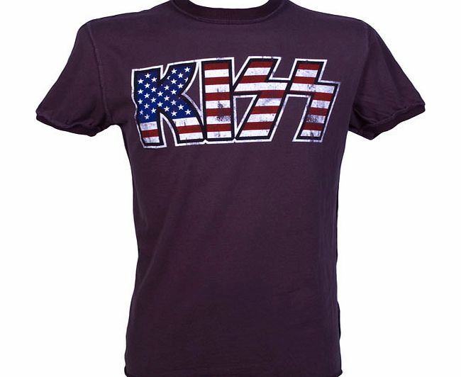 Men` KISS US Flag T-Shirt from Amplified