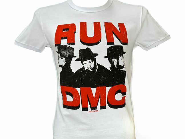 Men` Run DMC Silhouette White T-Shirt from Amplified Vintage