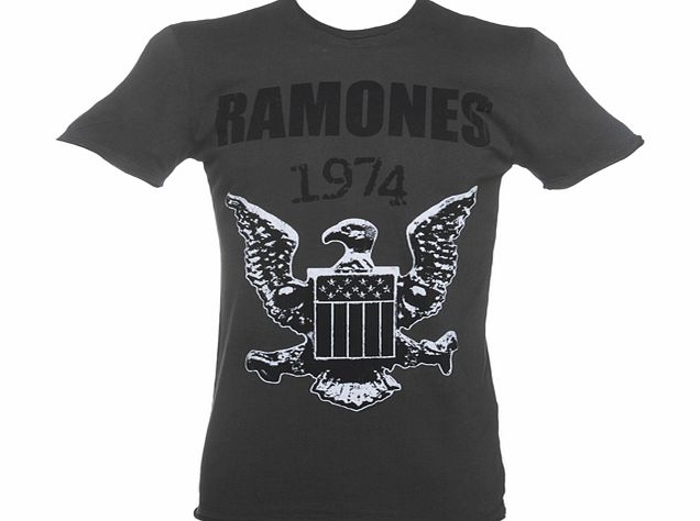 Amplified Vintage Mens Charcoal Ramones 1974 T-Shirt from
