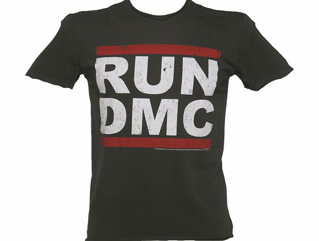 Amplified Vintage Mens Charcoal Run DMC Logo T-Shirt from
