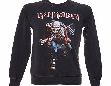 Amplified Vintage Mens Iron Maiden Trooper Charcoal Sweater