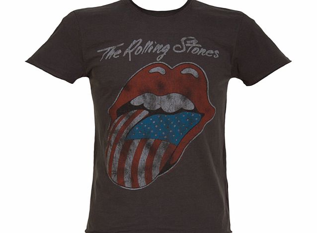 Amplified Vintage Mens Rolling Stones US Flag T-Shirt from