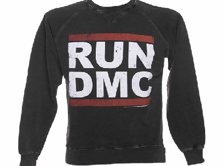 Amplified Vintage Mens Run DMC Logo Charcoal Sweater from