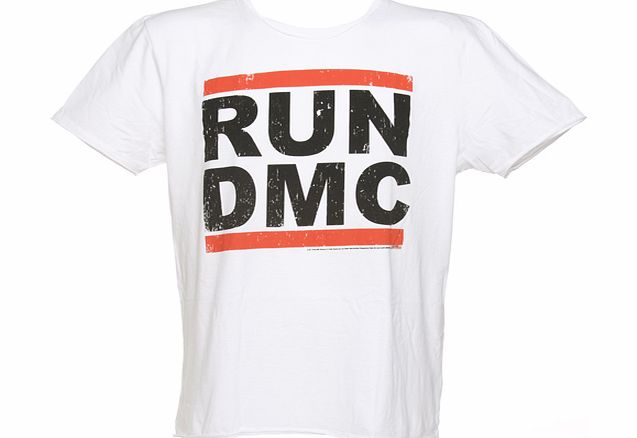 Amplified Vintage Mens Run DMC Logo White T-Shirt from