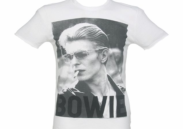 Amplified Vintage Mens White David Bowie Photographic T-Shirt